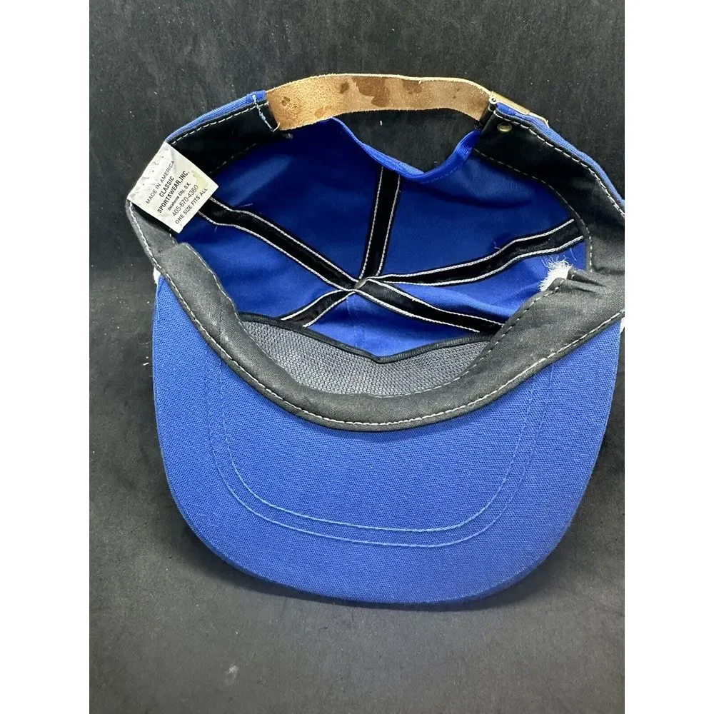 VINTAGE Blue Scottsdale Corded Hat  Cap Strap Back Made in‎ USA OSFA